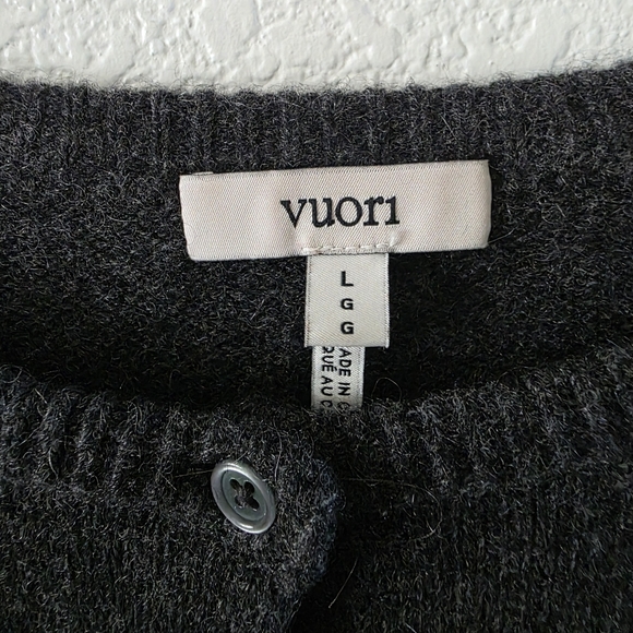 Vuori Emilie Cashmere Cardigan Charcoal L NEW - Picture 7 of 11